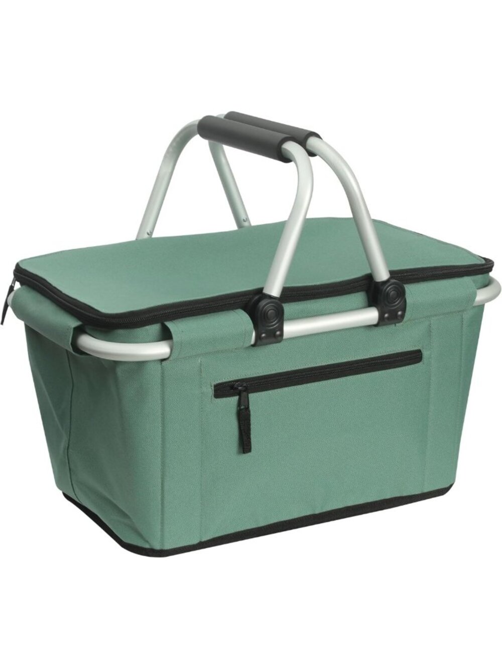 Large Collapsible Picnic Basket with Lid - Insulated Grocery Shopping Tote